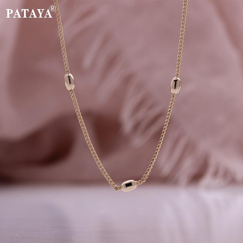 PATAYA Цепочка цвета розового золота, браслет в стиле милой девушки, ожерелье