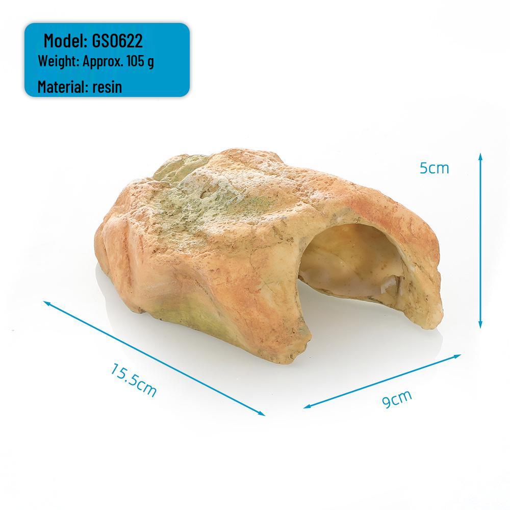 Пещера-укрытие для рептилий и платформа для черепах, смоляное украшение - искусственная скала для аквариумов.