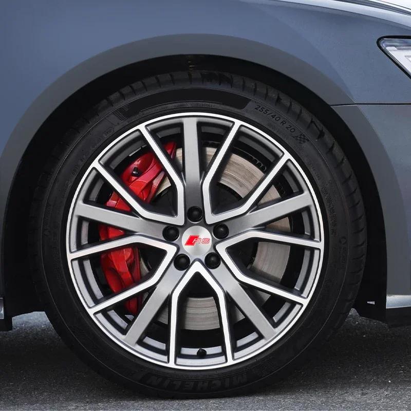 4pcs 56mm Car Emblem Wheel Hub Center Cap Stickers For qaz18 TT RS3 RS4 RS5 RS6 RS7 RS8 Quattro SLINE RS