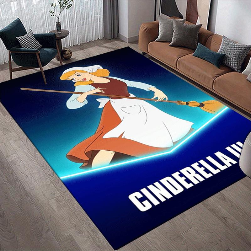 1pc Princess Pattern Area Rug Soft Flannel Floor Mat for Living Room,Office,Bedroom and Carpet,Sofa Coffee Table Floor Mat