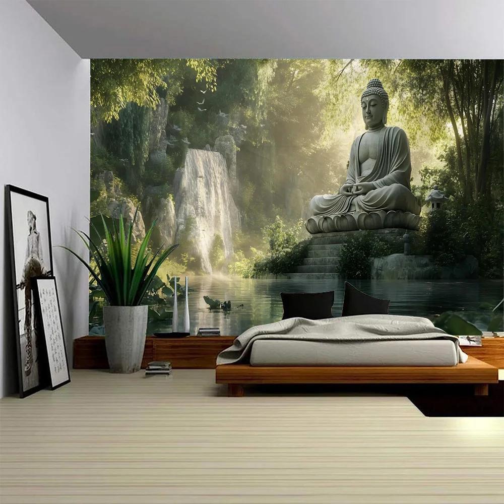 Buddha tapestry hanging on the wall, meditator seven chakras, Indian Bohemian style, mantra, Tapiz, hippie home decoration