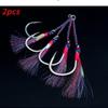 2PCS Fishing Super Heavy Duty Wire Single Assist Hooks High Carbon Fishing Hook 4 Strands 7*7 Stainless Steel Wire 13/0 12/0