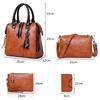 Fashion Handbag, Luxury, Solid Color, Female, Vintage, Designer Handbags, Four-piece, Shoulder Bag