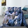Серия "Волк" Wishshopify Полиэстеровое постельное белье из трех предметов с цифровой печатью животных