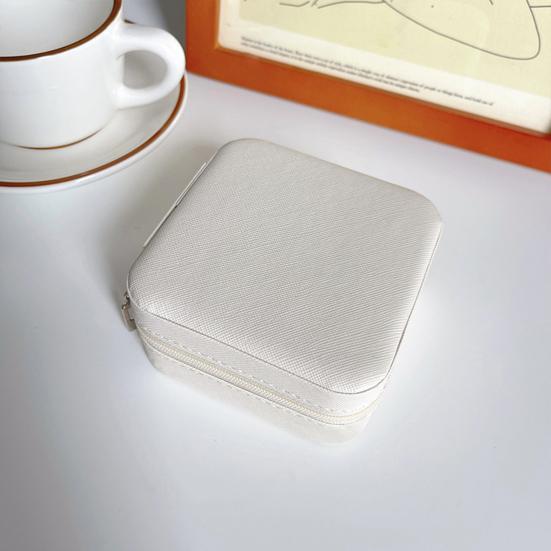 Travel Jewelry Organizer Box Portable Faux Leather Case for Earrings Necklaces Rings Bracelets Compact Storage for Women Girls