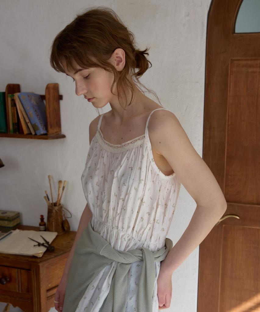 Wioi Boho Floral Cami Tiered Dress_Ivory
