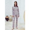 Plaid Pattern Button Down Women's Pajamas Set