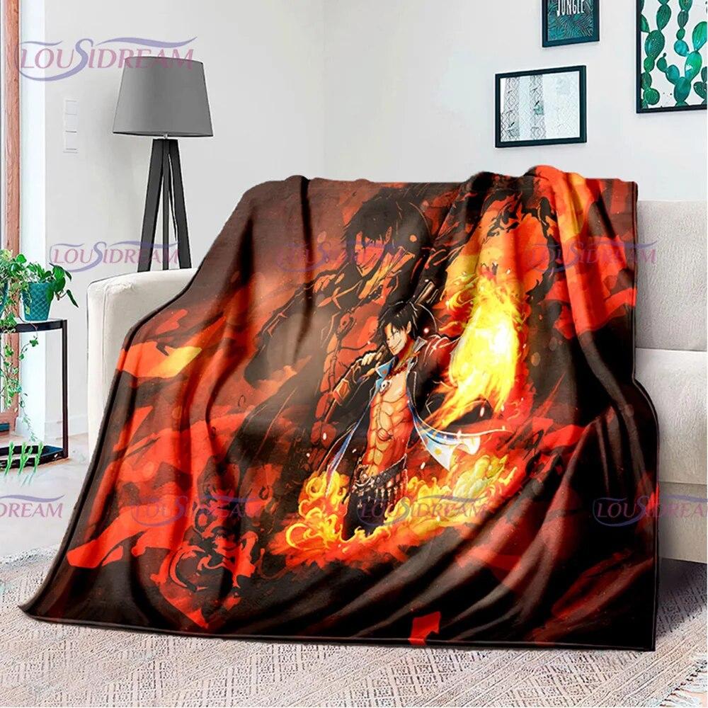 Одеяло с принтом японского поп-аниме, фланелевое постельное белье для дивана, офисное одеяло для пикника, домашний декор, подарок на день рождения