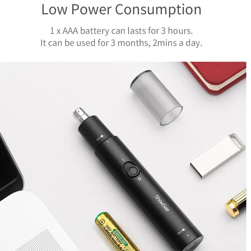 Xiaomi Электрический триммер для волос в носу ShowSee C1-BK Портативный Съемный Моющийся Двусторонняя вращающаяся на 360° режущая головка Моющаяся