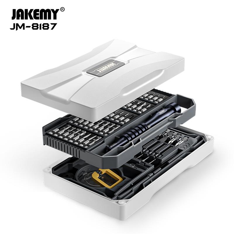 Jakemy JM-8187 Прецизионный магнитный набор отверток Рукоятка из алюминиевого сплава CR-V биты для ремонта мобильного телефона, планшета, очков