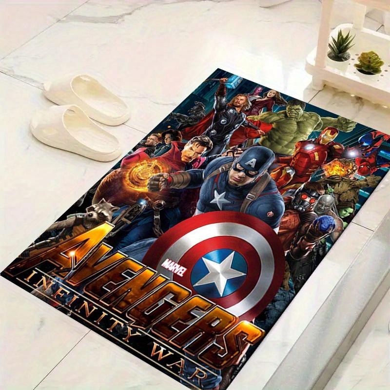 1 шт. Коврик для пола Marvel Мстители Супергерои, Нескользящий коврик, Дизайн с персонажами мультфильмов, Мягкий велюр, Декор для комнаты, Моющийся