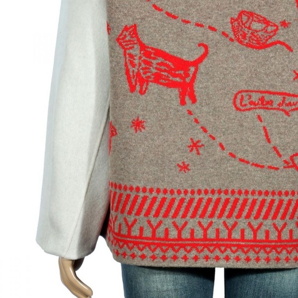 Benetton Color Block Hooded Knit Coat Bacta3511