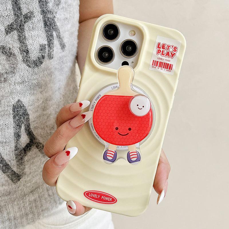 Table Tennis Badminton Applicable To Apple 15promax Full-inclusive Mobile Phone Case IP16pro Magnetic Snap Bracket Protection Case