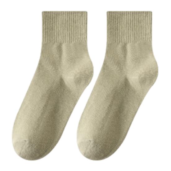 1 пара женских хлопковых носков средней длины без запаха тонкие однотонные высокоэластичные противоскользящие впитывающие пот не садящиеся спортивные носки на все сезоны