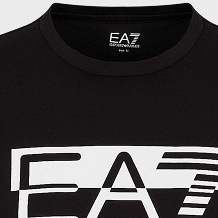Emporio Armani FW23 Серия EA7 Принт с логотипом Круглый вырез Короткий рукав Футболка Мужские топы Черный 6RPT62PJ03Z0200