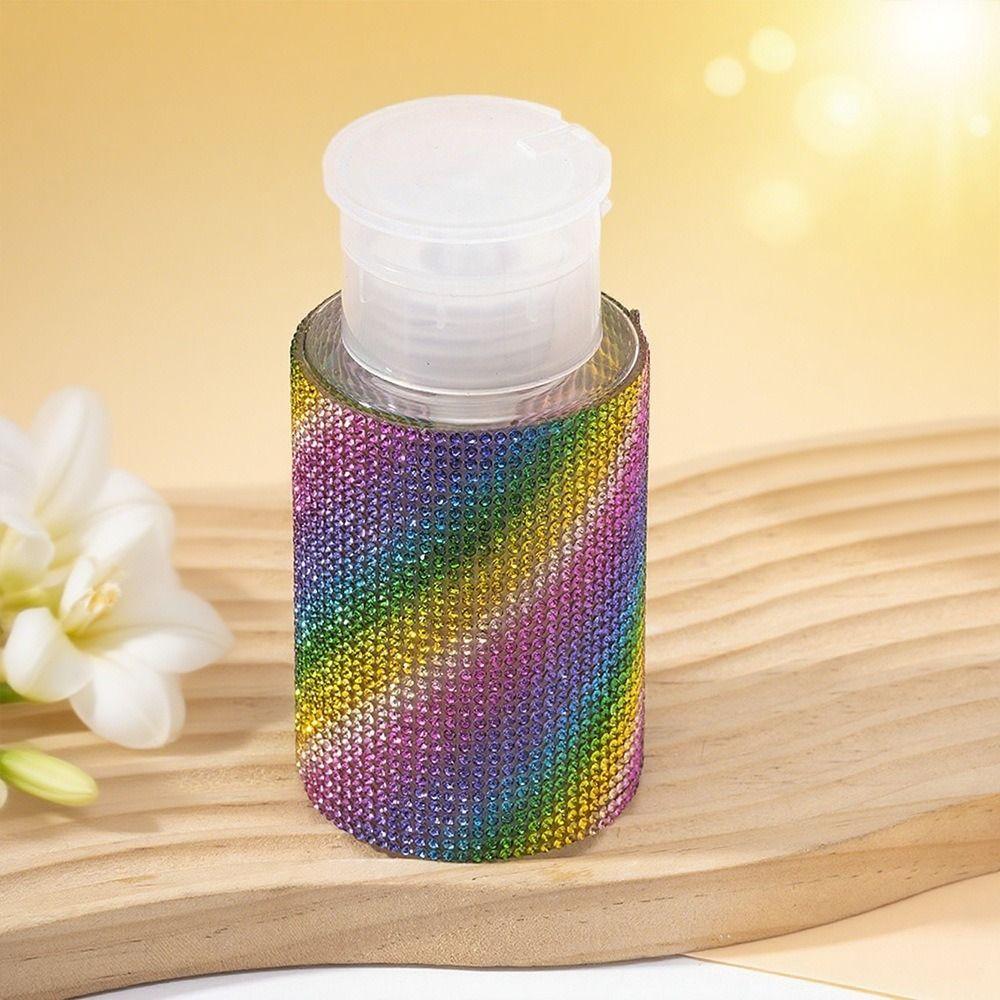 Sparkling Press Type Storage Bottle Creative Nail Polish Remover Container Manicure Tools