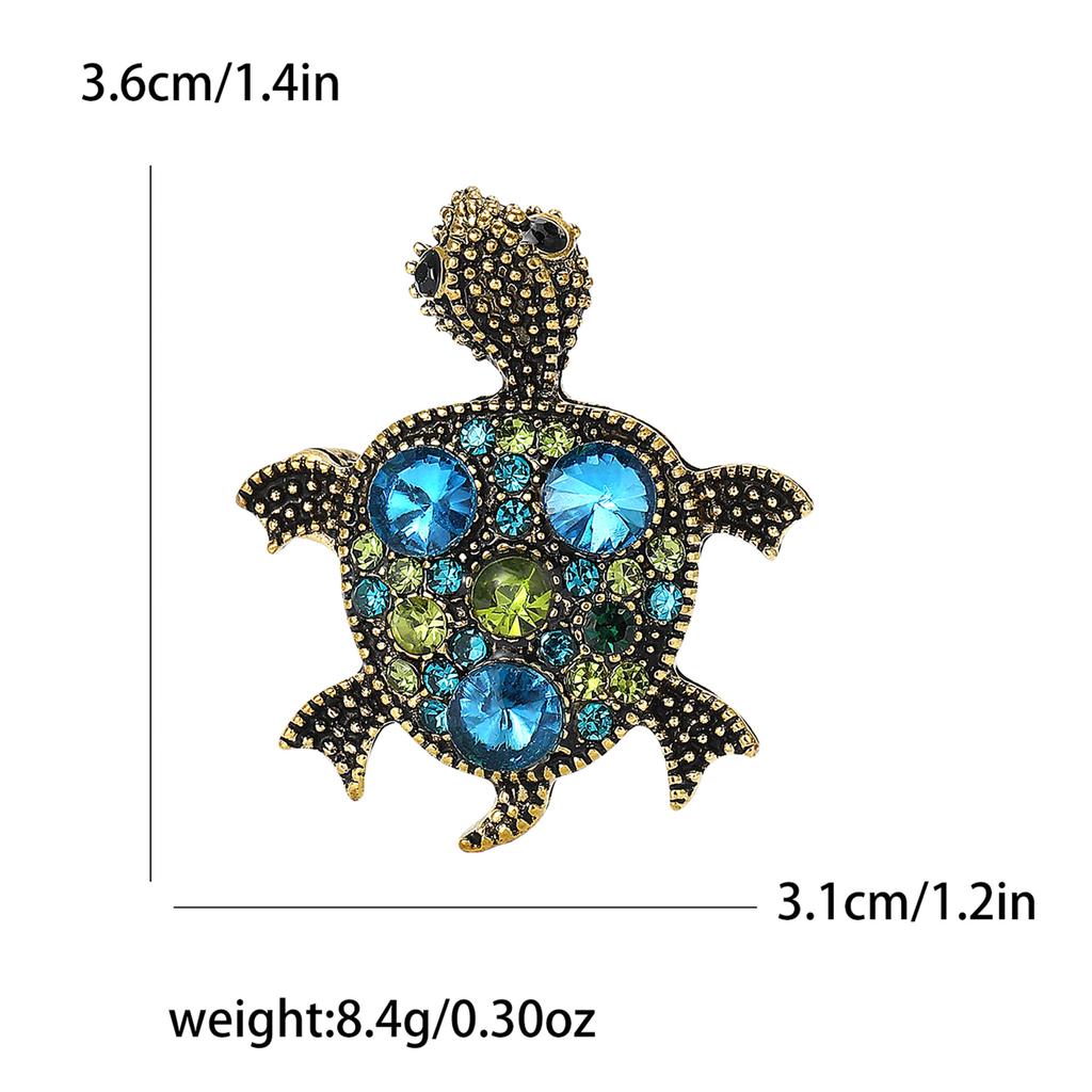 Fashion Retro Alloy Rhinestone Little Turtle Brooch Creative Personality Men'S And Women'S Clothing Corsage Jewelry Pin