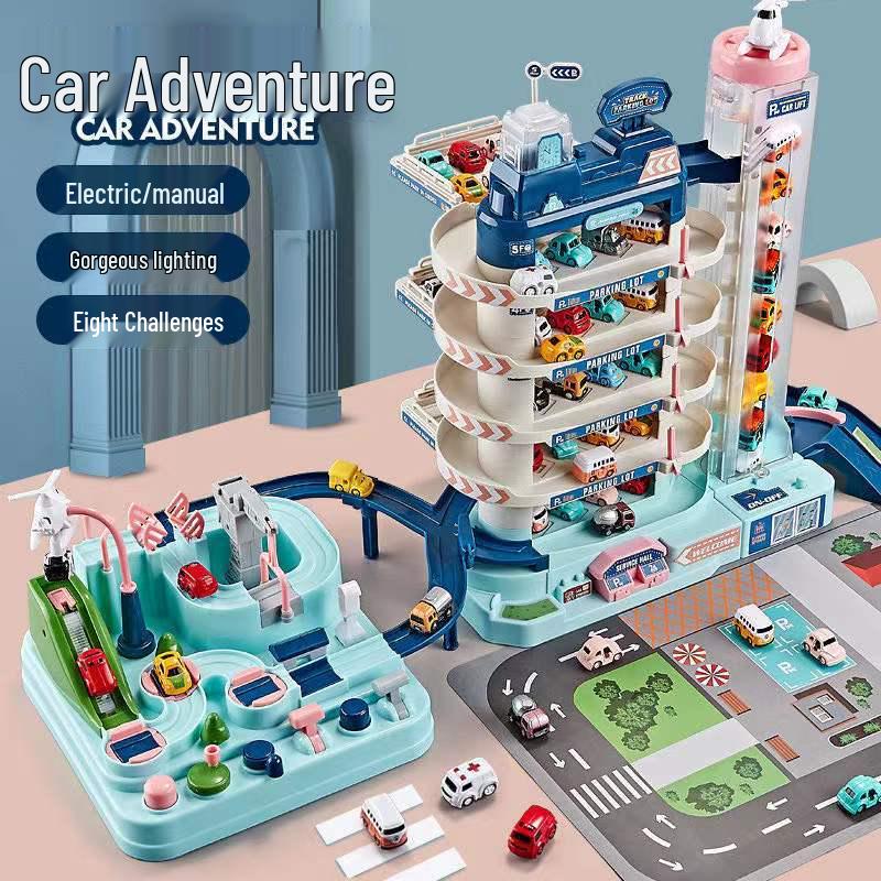 City Car Parking Adventure: Electric Track with Lights and Music