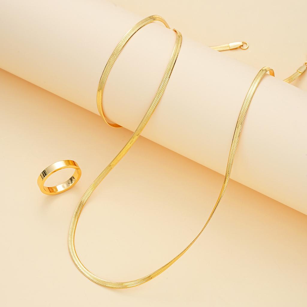 3pcs Fashion Hip Hop Stainless Steel Jewelry Set Men's Minimalist Necklace Bracelet Ring Set Perfect Gift for Hip Hop Fans 2026