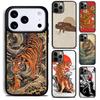Японский чехол-тигр для iPhone 17 16 15 Pro Max Air 14 13 12 11 Plus Ударопрочный чехол