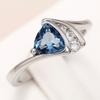 Кольца Huitan Modern Design Blue Cubic Zirconia для женщин, новые трендовые обручальные кольца, аксессуары, модные ювелирные изделия