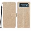 For iPhone 17 Air Wallet Case Glitter Anti-Scratch Leather Stand Phone Cover with Strap
