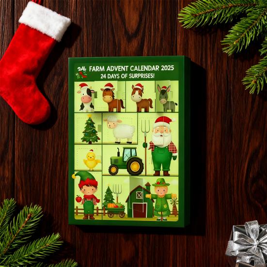 Рождественский Адвент-календарь Дизайн на фермерскую тематику 24-дневный обратный отсчет Украшение Детский сюрприз