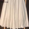 Японский стиль Mori Girl весна-лето женская белая юбка миди с высокой талией элегантная женственная женская юбка вышитые ажурные хлопковые юбки