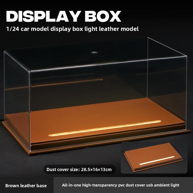 Acrylic Display Box with Light for 1:24 Alloy Car Model Simulation Car Collection Ornaments Dustproof Storage Box Home Decor