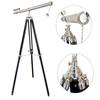 Maritime Navy Double Barrel Tube Telescope Nickel Silver Finish Black Tripod Stand Telescope Home Decor, Perfect