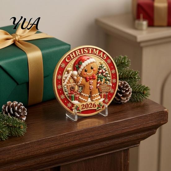 Unique Christmas Stocking Stuffers 2026 Coin, Holiday Commemorative Keepsake with Embossed Santa Claus Collectible Tokens
