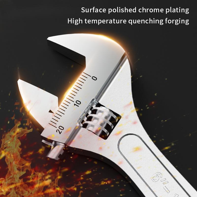 Разводной гаечный ключ с большой открытой длинной ручкой, универсальный гаечный ключ из углеродистой стали, механическая мастерская, инструменты для ручного ремонта