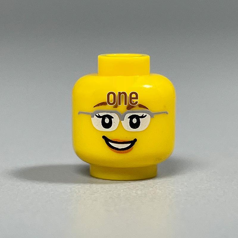 Набор голов минифигурок из строительных блоков – Выражения лиц в жёлтом