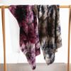 Imitation Cashmere Scarf High End Women's Autumn and Winter Retro Purple Flower Print Warm Outer Shawl
