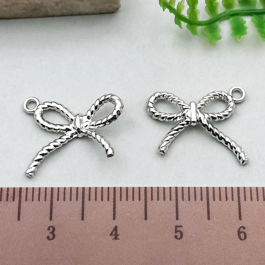 Подвесной покрытый металлом сохраняющий цвет самодельный бант полая подвеска кулон, ожерелье из сплава, браслет, серьги, ювелирные изделия ручной работы аксессуары