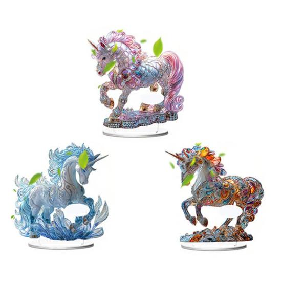 Yousheng Стразы Летающая Лошадь Орнамент 2D Плоская Акриловая Декоративная Фигурка Дом Офис Автомобиль Резьба Животное Украшение Стола