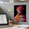 Настенный календарь на 2026 год, смешные картинки петухов, ежемесячный план на 12 месяцев, идеальный подарок на день рождения, Рождество