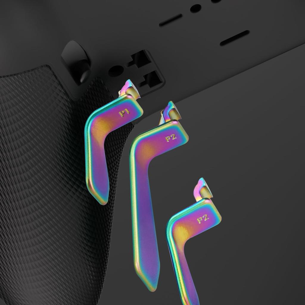 EXtremeRate Swift Лепестки для Xbox Elite Запасные задние лепестки для контроллеров Xbox One Elite и Elite Series 2 Радужная Аура Синий 1/2 контроллера,