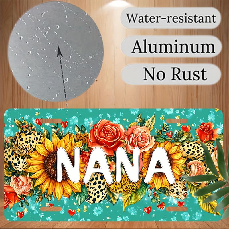 D Flat pc Алюминиевая Пластина Крышка и Рамка для Номерного Знака NANA Цветочный и Леопардовый Принт Арт Декор Передняя Водонепроницаемая