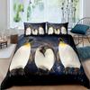 Penguin Duvet Cover Set Antarctic Animals Bedding Set For Kids Boys Girls Cartoon Style King Size Winter Theme Comforter Cover