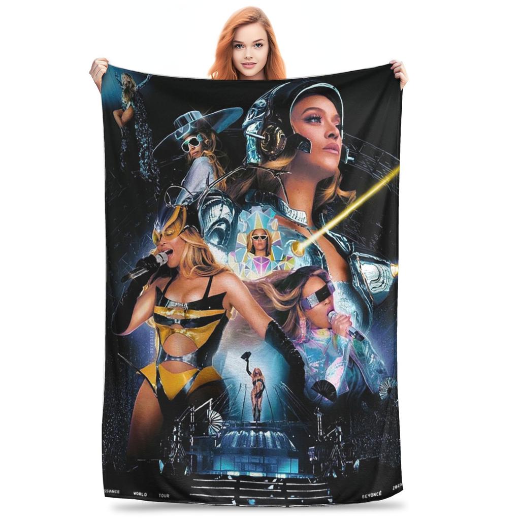 Bey My House Singer Beyonce Renaissance Tour Blankets Lightweight Flannel Throw Blanket for Couch Bedding Throws Bedspread Quilt