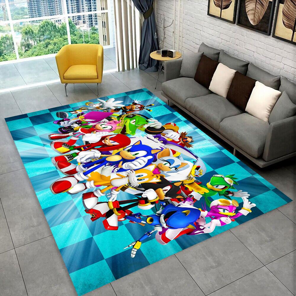 3D S-Sonics Game Cartoon Rug Carpet for Living Room Bedroom Decor,kids Play Non-slip Decoration for Sofa Doormat Christmas Gift
