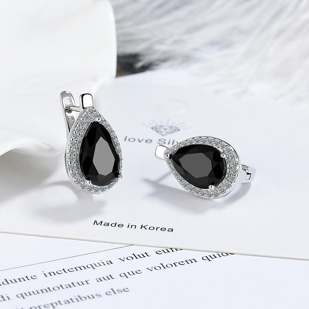 Цирконовая пряжка для ушей Модная трансграничная пряжка для ушей с каплями воды Цирконовая бижутерия для ушей