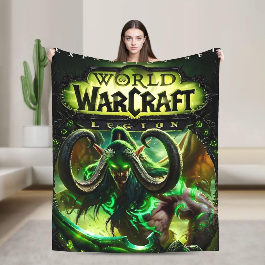 World of Warcraft, WOW Плед Игровой Качество Супер Теплый Плед Плетение Зимний Пикник На Открытом Воздухе Графический Покрывало