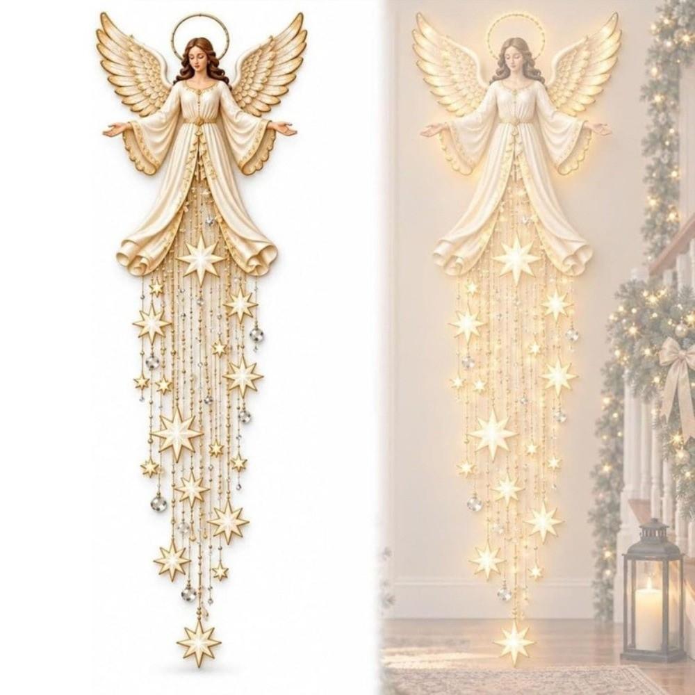 LED Light Angel Blessing Starfall Wall Light Glowing Christmas Trail Wall Light Home Decoration