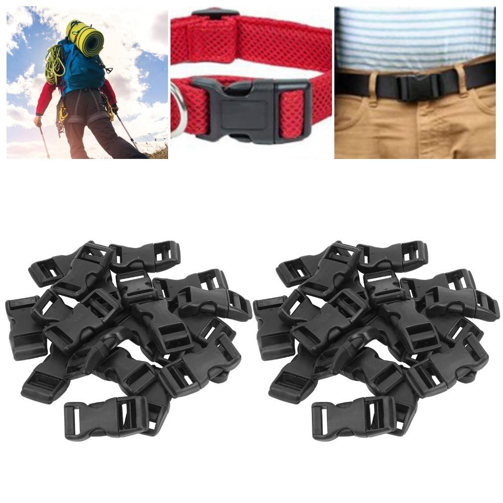 40 Pcs 17mm Side Release Buckles Plastic Flat Buckles Durable Mini Buckles  Pet Belt