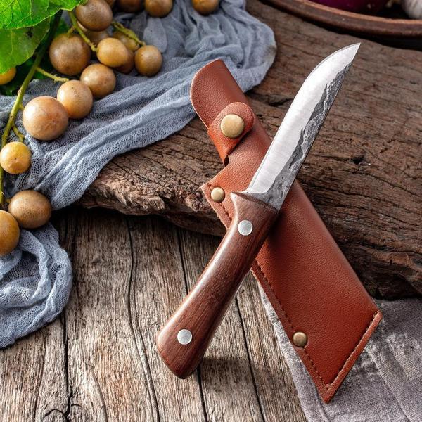 Stainless Steel Meat Cleaver Forged Boning Knife Butcher Knife Chef Knife with Sheath