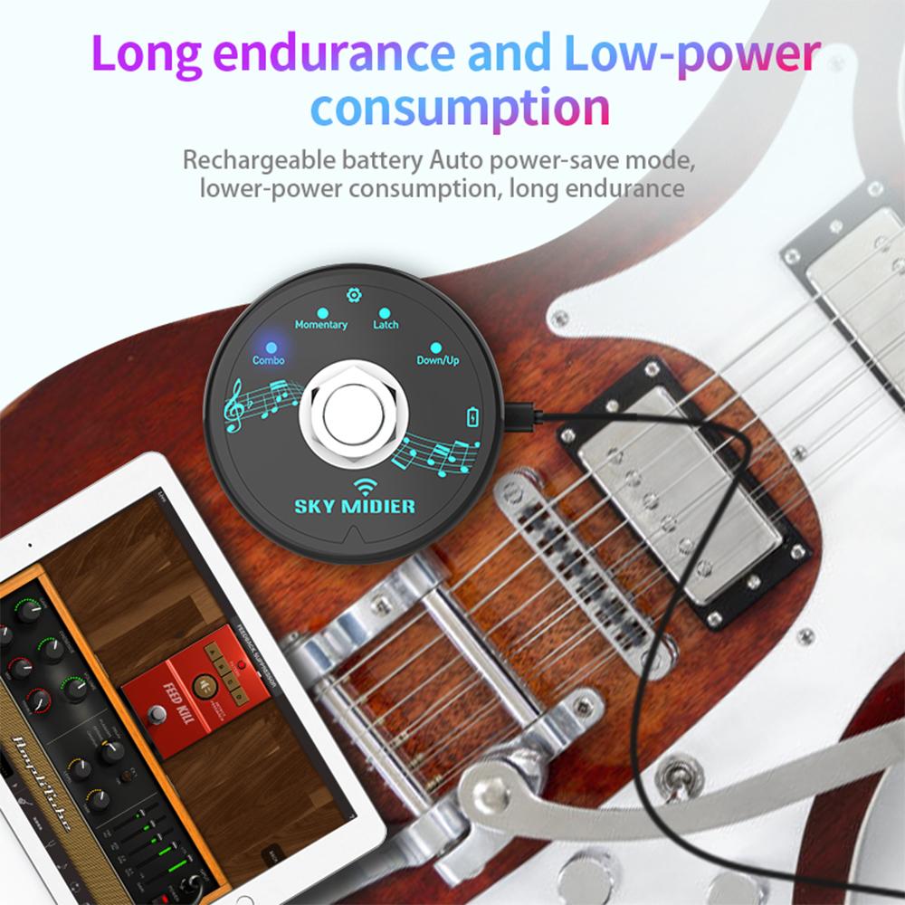Педаль эффектов BT MIDI Мини-контроллер MIDI Программное обеспечение контроллер эффектов USB MIDI-контроллер