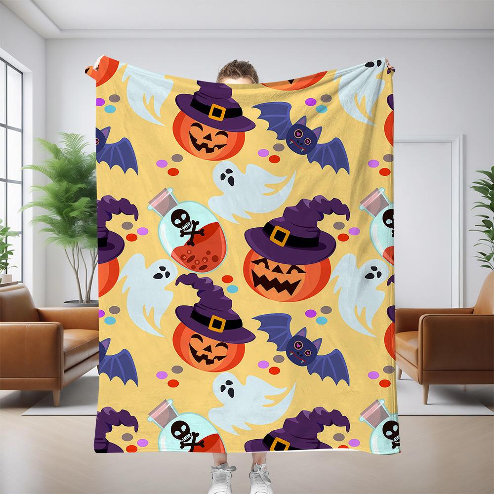 Halloween decorations Printed Blanket for Sofa Bed Travel Camping Living Room Office Conditioning Blanket for All Seasons Gifts