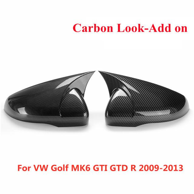 2x крышка бокового зеркала под карбон для VW Volkswagen Golf 6 MK6 GTI GTD 2009-2013, крышка бокового зеркала заднего вида